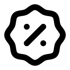 Badge Percent Icon Outline