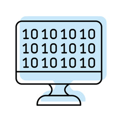 Binary Coding color shadow thinline icon , vector, pixel perfect, illustrator file 

