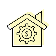 Money House color shadow thinline icon , vector, pixel perfect, illustrator file 
