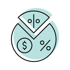 Profit Margin color shadow thinline icon , vector, pixel perfect, illustrator file 
