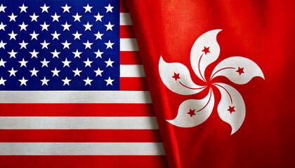 アメリカの国旗と香港の旗(USA Flag & Hong Kong flag.)

