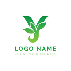Letter Y eco friendly logo, green eco logo, 