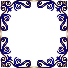 Decorative Swirl Blue Frame Design