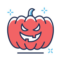 Take a look at this amazing flat icon of halloween pumpkin