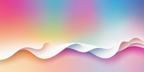 Abstract colorful background illustration with blue and pink wave lines for business web design banner