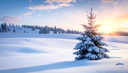 Fototapeta premium christmas background with fir tree and snow