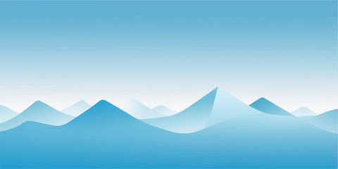 This winter mountain landscape vector illustration features snowy peaks under a vast sky