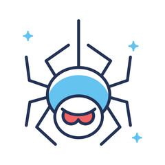 Horror spider icon crawling perfect for haunted Halloween art.