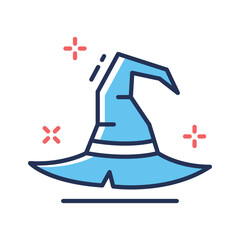 Creatively crafted flat style icon of witch hat, premium vector