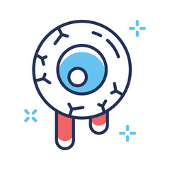 Spooky bleeding eyeball design, perfect for scary Halloween artwork.