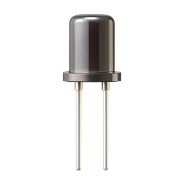 Black photodiode electronic component isolated on transparent background