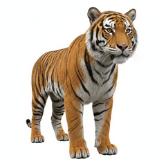 Magnificent tiger standing tall with striking stripes, a majestic symbol of power and beauty in nature