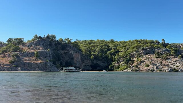 A boat tour among the reeds on the Dalyan River. Ortaca, Muğla