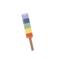 rainbow popsicle sweet and fresh  for food illustration or branding or sticker