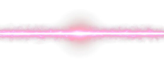 Vibrant Pink Neon Laser Plasma Beam with Glowing Edges Isolate on Transparent Background, cutout, png