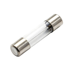 Glass fuse isolated on transparent background, electrical protection component