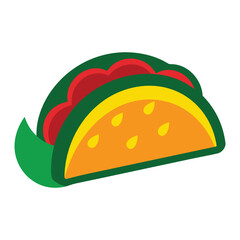 Taco Mascot Logo Golden Shell Bold Vector Design 