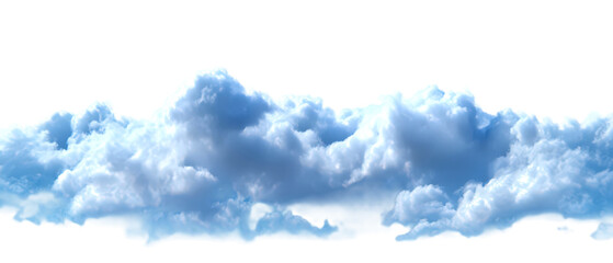 Beautiful White Clouds on a Bright Blue Sky Isolate on Transparent Background, cutout, png