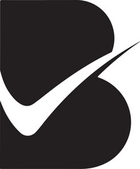 Letter b logo design with check mark isolated on white background for branding © Miraz10