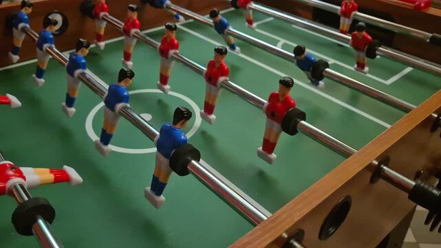 Children's educational board game of football, close-up