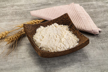 Wheat flour for cooking in the bowl