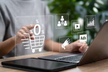 Digital Marketing Management, Businesswoman Strategizing Sales Promotion, Customer Engagement, Advertising Campaigns for High Product Sales Performance, Market target, Customer attraction strategies