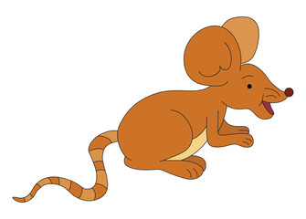 The happy rat hopping through