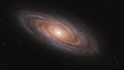 Spiral galaxy with bright central bulge and dusty arms