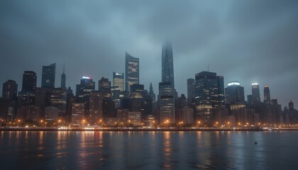 Fototapeta premium Rainy Skyline at 200 AM