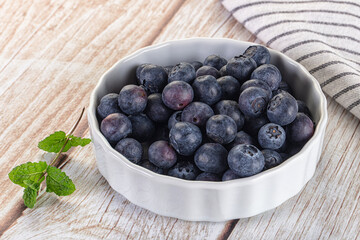 Raw ripe sweet and juicy blueberry