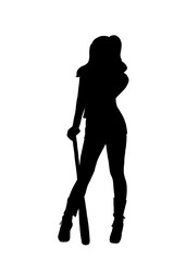 Woman character silhouette Halloween shape art
