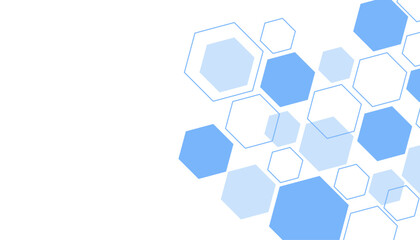 Abstract blue hexagon shape for frame illustration design