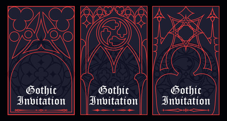 Naklejka na ściany i meble Gothic style invitation with ancient vintage elements. Sacred geometry border and frame. Vector illustration. EPS 10  Naklejka na ściany i meble Gothic style invitation with ancient vintage elements. Sacred geometry border and frame. Vector illustration. EPS 10