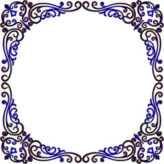 Vintage Blue Floral Decorative Frame
