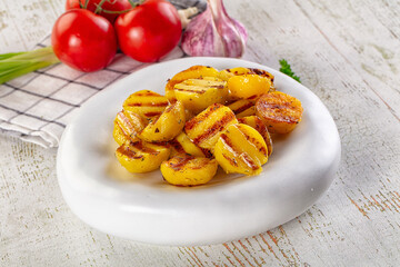 Grilled small baby young potato