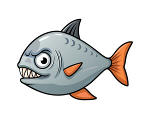A cartoon shark vector illustration isolated on white