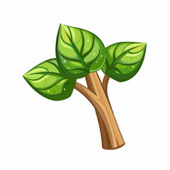 Green plant leaf tree nature vector illustration, a versatile eco-friendly logo design concept symbolizing life, growth, and a fresh spring environment
