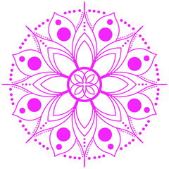 Pink Mandala Flower Design – Geometric Floral Ornament in Line Art Style