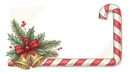 Christmas Corner Decoration Candy Cane Holly Bells Keywords: Christmas, decoration, corner, candy
