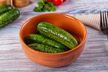 Homemade lightly salted cucumbers snack