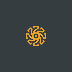 Cogwheel of numbers 2, creative logo.