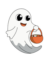 Happy Halloween Ghost Character Vector eps