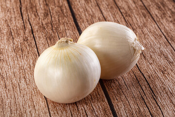 Ripe juicy white onion bulb