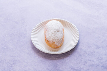 Modern bakery with many ingredients such as wheat flour, sugar, eggs, grains, fruit, butter, milk.