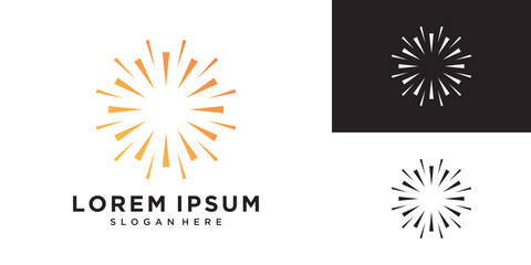 Sun logo. Abstract geometric sunburst design