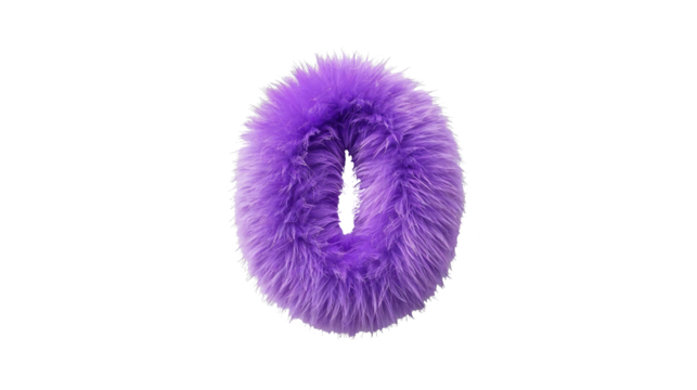 Purple furry number zero