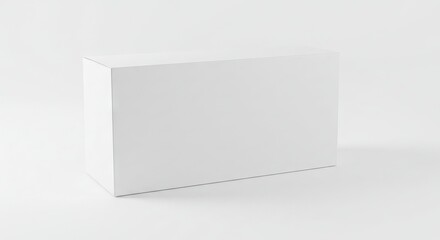 A plain white rectangular box sits against a stark white background