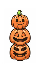 Cartoon illustration of an orange man styled like a spooky jack-o-lantern for Halloween