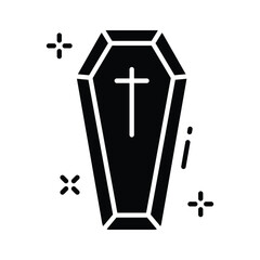 Creepy wooden coffin design, ideal for Halloween horror decorations.