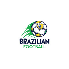 Brazilian football logo design vector 